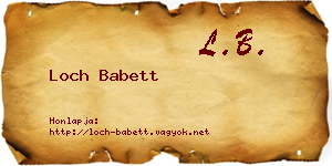 Loch Babett névjegykártya